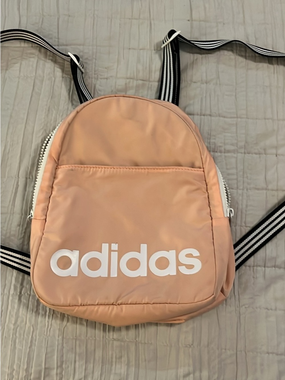 adidas Pink Peach Mini Backpack with White Logo